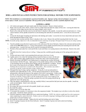 BMR Installation Instructions for AA005