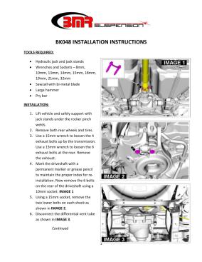 BMR Installation Instructions for BK048