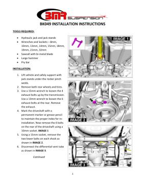 BMR Installation Instructions for BK049