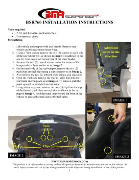 BMR Installation Instructions for BSR760