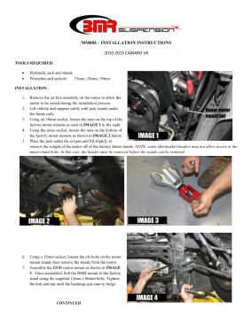 BMR Installation Instructions for MM004