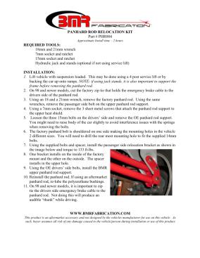 BMR Installation Instructions for PHR004