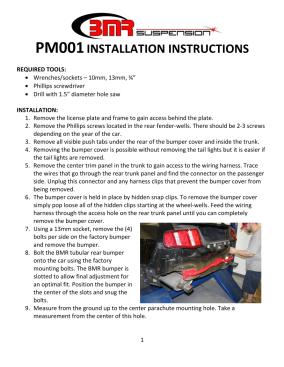 BMR Installation Instructions for PM001
