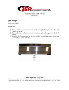 BMR Installation Instructions for RS001H