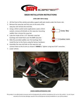 BMR Installation Instructions for SB020