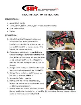BMR Installation Instructions for SB042