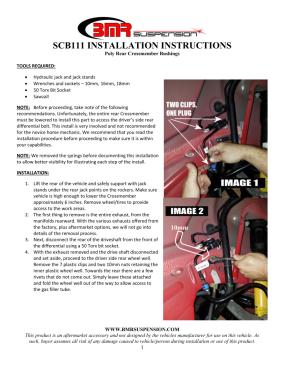BMR Installation Instructions for SCB111