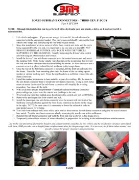BMR Installation Instructions for SFC009