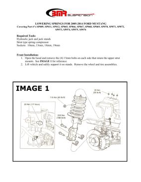 BMR Installation Instructions for SP009