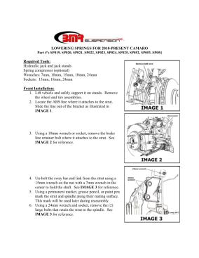 BMR Installation Instructions for SP020