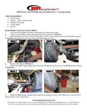 BMR Installation Instructions for SP028