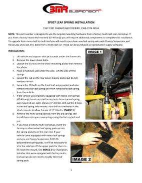 BMR Installation Instructions for SP057