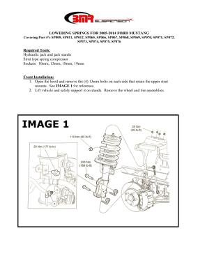 BMR Installation Instructions for SP066