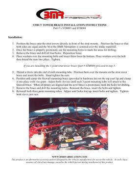 BMR Installation Instructions for STB003