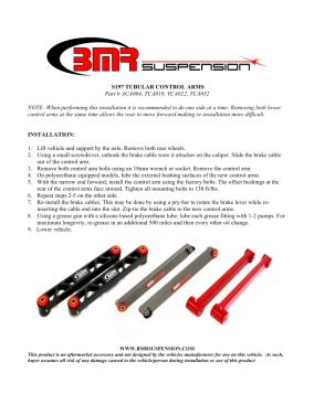 BMR Installation Instructions for TCA032R-SD