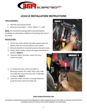 BMR Installation Instructions for UCA112