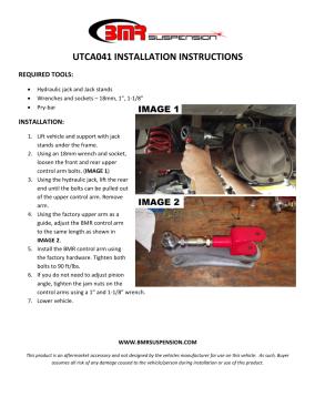 BMR Installation Instructions for UTCA041