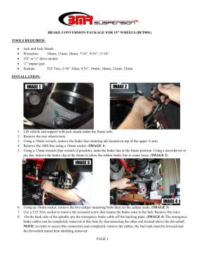 BMR Installation Instructions for WIL-15E-9837K