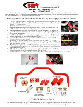 BMR Installation Instructions for XSB007
