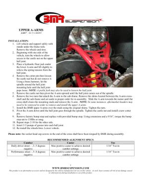 BMR Installation Instructions for AA017