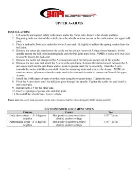 BMR Installation Instructions for AA031