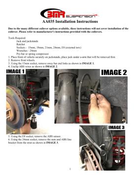BMR Installation Instructions for AA035