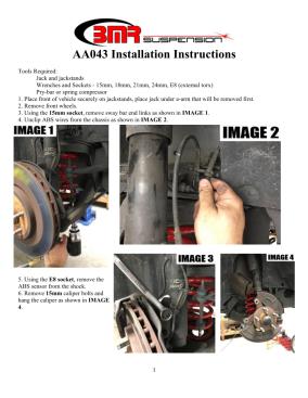 BMR Installation Instructions for AA043