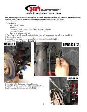 BMR Installation Instructions for AA045