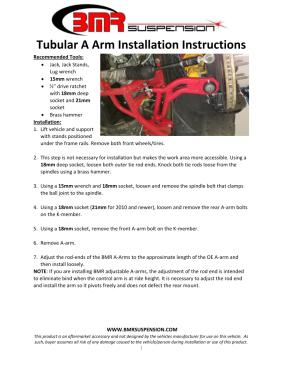 BMR Installation Instructions for AA751