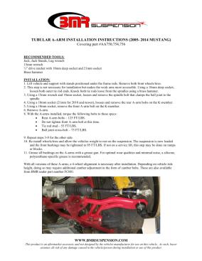 BMR Installation Instructions for AA754R-SD