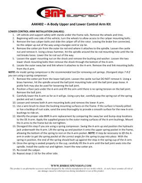 BMR Installation Instructions for AAK402