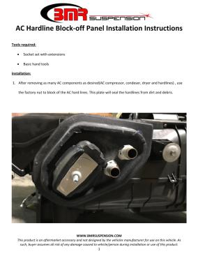 BMR Installation Instructions for ACD760