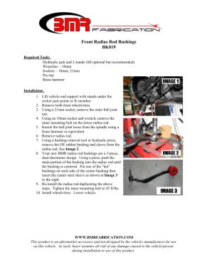 BMR Installation Instructions for BK019