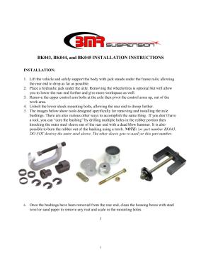 BMR Installation Instructions for BK043