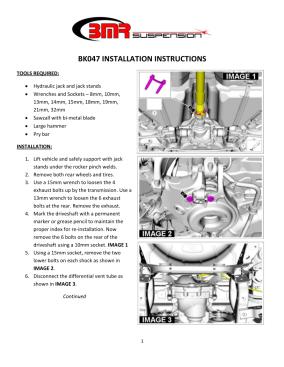 BMR Installation Instructions for BK047