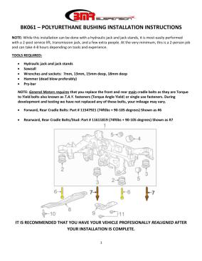 BMR Installation Instructions for BK061