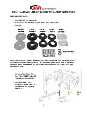 BMR Installation Instructions for BK063