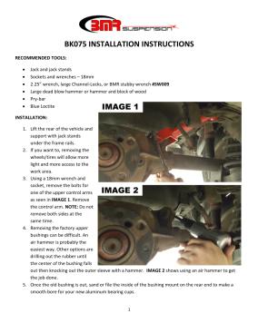 BMR Installation Instructions for BK075