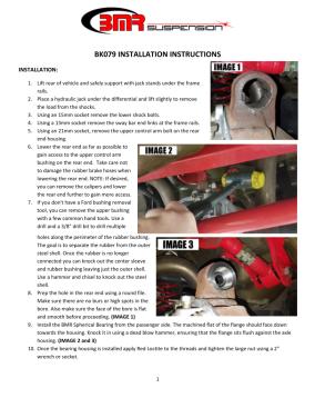 BMR Installation Instructions for BK079