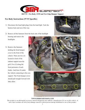 BMR Installation Instructions for BSF731