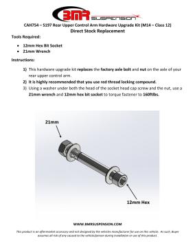 BMR Installation Instructions for CAH754