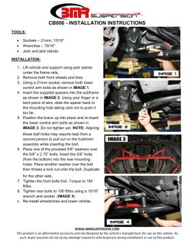 BMR Installation Instructions for CB006H-SD