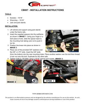 BMR Installation Instructions for CB007