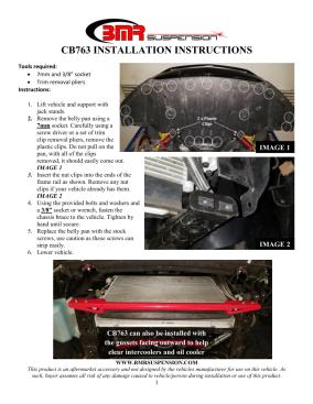 BMR Installation Instructions for CB763