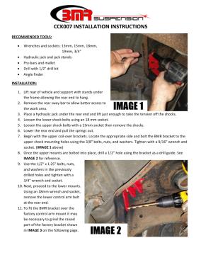 BMR Installation Instructions for CCK007