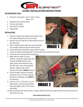 BMR Installation Instructions for CCK461