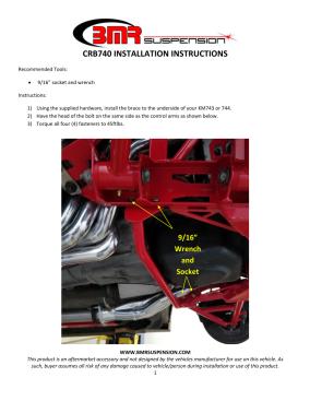 BMR Installation Instructions for CRB740