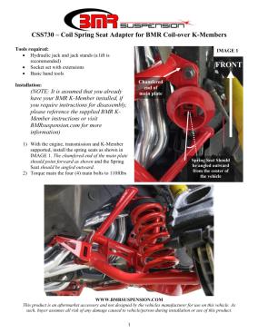 BMR Installation Instructions for CSS730