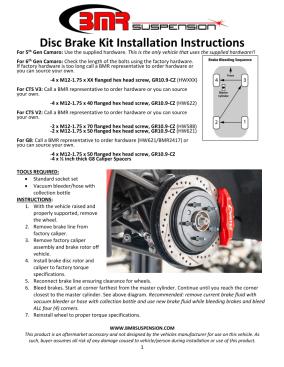 BMR Installation Instructions for DBK550