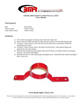 BMR Installation Instructions for DSL002